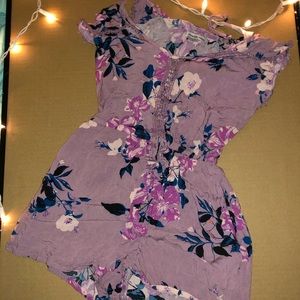 Purple Floral Romper